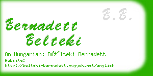 bernadett belteki business card